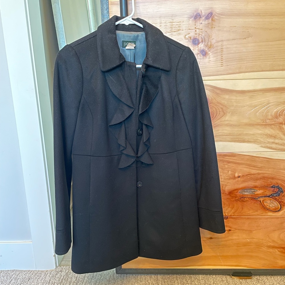 J Crew Black Wool Peacoat